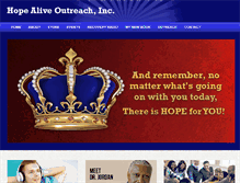 Tablet Screenshot of hopealiveministry.org
